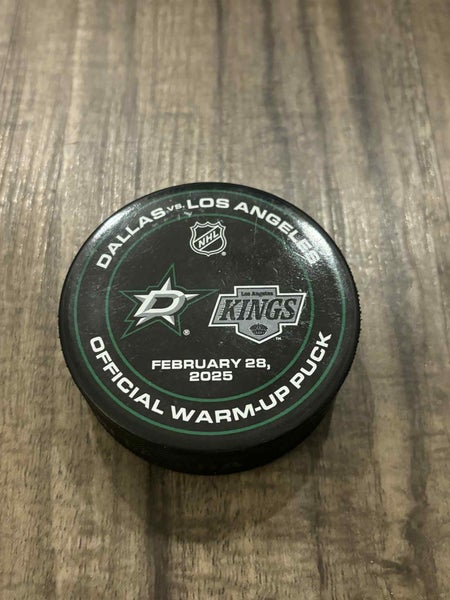 Dallas Stars vs Los Angeles Kings NHL Official Warm Up Hockey Puck