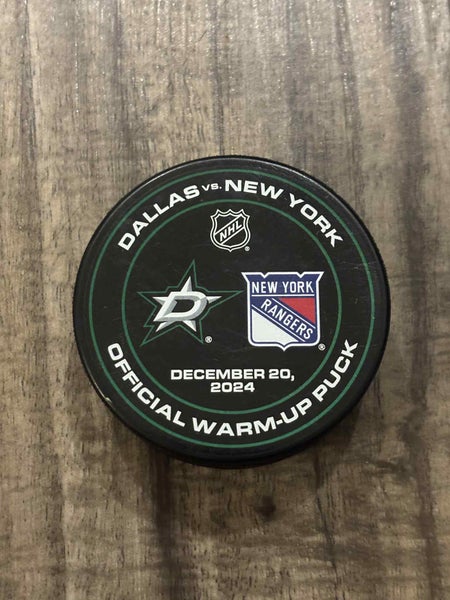 Dallas Stars vs New York Rangers NHL Official Warm Up Hockey Puck