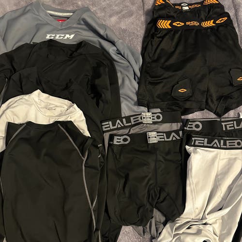 Youth S/M Hockey Lot: Tights, Shirts, Jersey, Jock Shorts