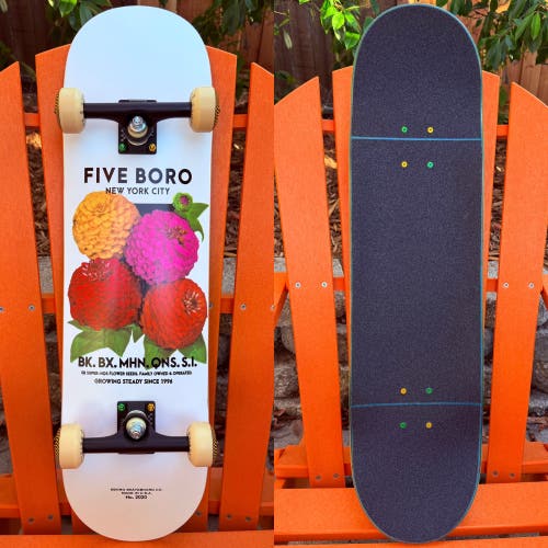 5BORO SKATEBOARDS - FLOWER SEED MULTI COMPLETE SKATEBOARD 8.375" ACE TRUCKS NEW