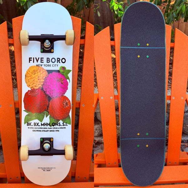 5BORO SKATEBOARDS - FLOWER SEED MULTI COMPLETE SKATEBOARD 8.375" ACE TRUCKS NEW