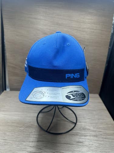 Ping Golf Hat Mens Blue "110 Flex Fit" Karsten Manufacturing Strapback Cap
