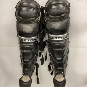 Used Easton ADULT SHINS Catchers Leg Guards Black Adult 11851-S000034774