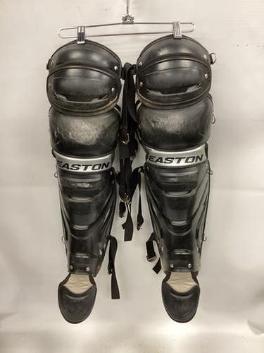 Used Easton ADULT SHINS Catchers Leg Guards Black Adult 11851-S000034774