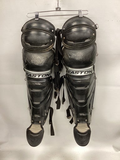 Used Easton ADULT SHINS Catchers Leg Guards Black Adult 11851-S000034774