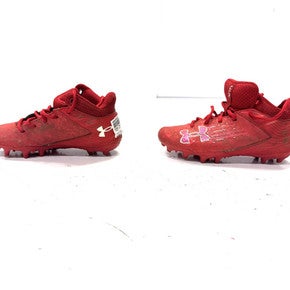 Used Under Armour LAX Cleats Boys Red Junior 02.5 11860-S000294913
