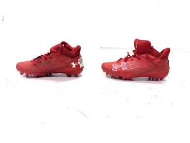Used Under Armour LAX Cleats Boys Red Junior 02.5 11860-S000294913