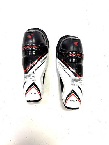 Used Easton SYNERGY Youth Shin Guards White 10" 11860-S000294945