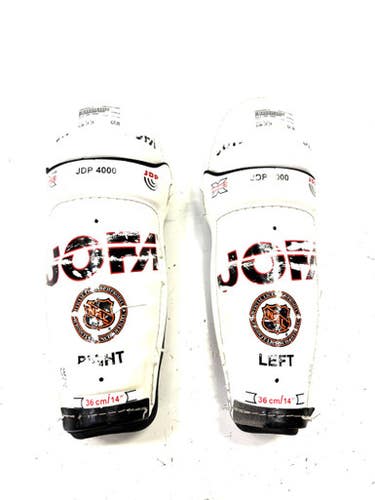 Used Jofa JDP 4000 Senior Shin Guards White 14" 11860-C000294810