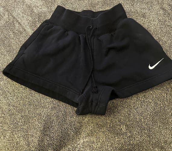 Nike black high-waisted sweat shorts