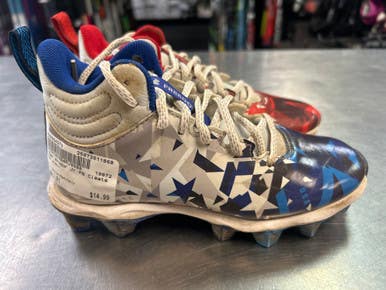Used Under Armour Jr FB Cleats White/Red/Navy Junior 01 11868-S000064279