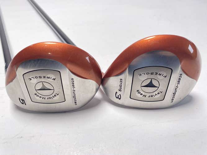 TaylorMade Firesole 3 & 5 Fairway Wood Set 15* 18* Bubble 90g Stiff Mens RH
