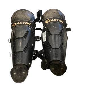 Used Easton BLACK SHIN GUARD Catchers Leg Guards Black Youth 11884-S000049464