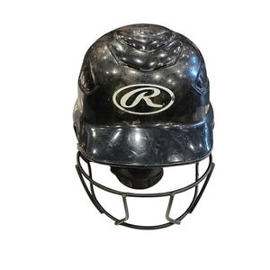 Used Rawlings BLACK HELMET W/MASK Batting Helmet w/Mask Black XS 11884-S000049458