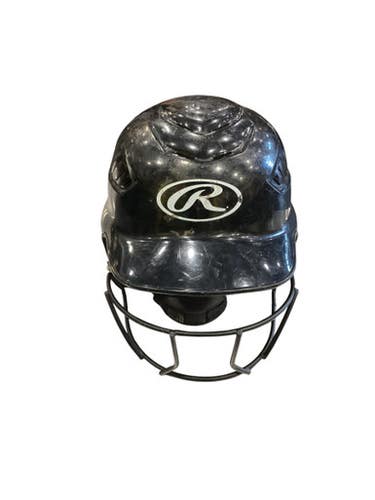 Used Rawlings BLACK HELMET W/MASK Batting Helmet w/Mask Black XS 11884-S000049458