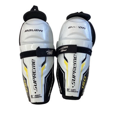 Used Bauer SUPREME 150 Youth Shin Guards White 8" 11760-S000079533