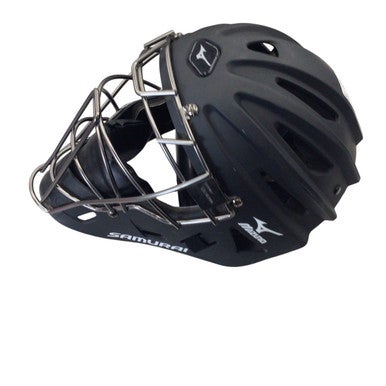 Used Mizuno SAMURAI Catchers Helmet w/Mask Black LG 11760-S000079505