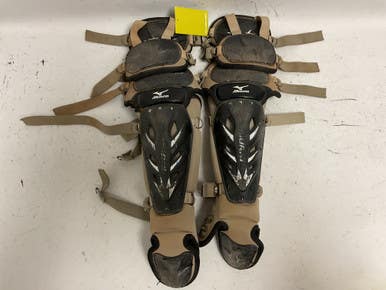 Used Wilson WB57116-LG Catchers Leg Guards Black And Orange Youth 11855-S000188625