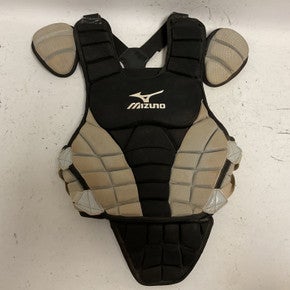 Used Mizuno DRY LITE Catchers Chest Protector Black And Grey Youth 11855-S000188626