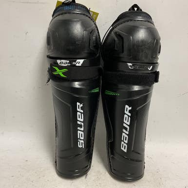 Used Bauer X Junior Shin Guards Black And Carolina Blue 12" 11855-S000188610