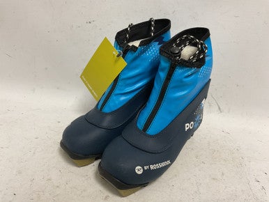 Used Rossignol POWAH Boys NNN XC Ski Boots Navy Blue JR-02 11855-S000188603