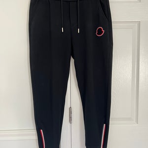 Men's Black Sweatpants Chic Hip Hop Trousers drawstring Red white zipper hue 34