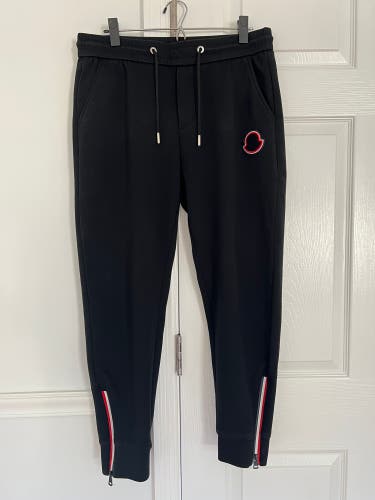 Men's Black Sweatpants Chic Hip Hop Trousers drawstring Red white zipper hue 34