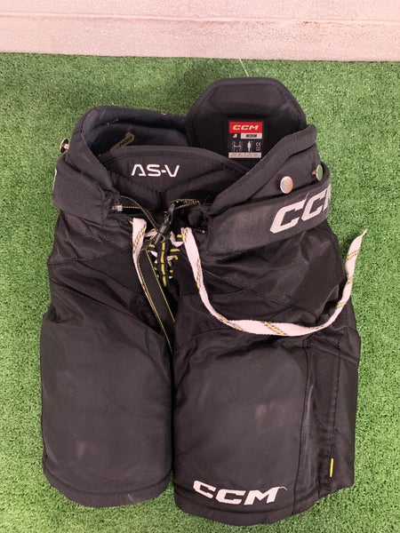 Black Junior Medium CCM Tacks AS-V Hockey Pants (Used)