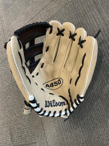 Used Wilson A450 BB/SB Glove RH Throw Brown 12" 11614-S000218089