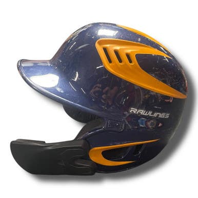 Used Rawlings R16J-R1 Batting Helmet w/Mask Navy Blue MD 11375-S000364143