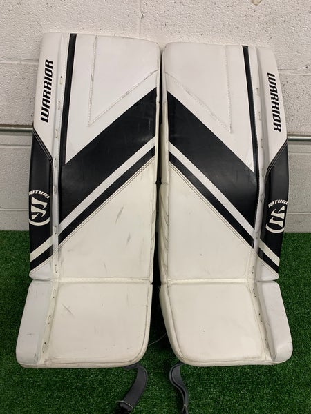 White 26" Junior Warrior Ritual G6 E+ Goalie Leg Pads (Used)