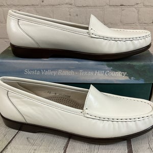 SAS 1550-001 Women's SIMPLIFY Leather Slip On Loafers White US 10 N