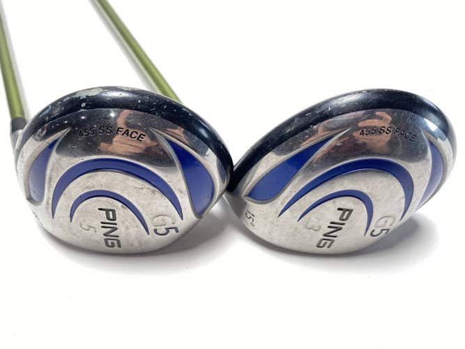 Ping G5 3 & 5 Fairway Wood Set 15* 18* Aldila NV Green 75g Stiff RH