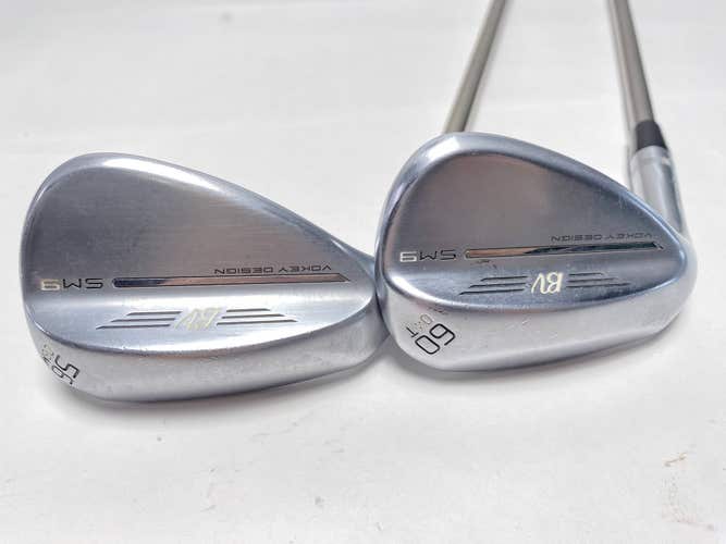 Titleist Vokey SM9 Tour Chrome Wedge Set 56* 8 | 60* 4 Recoil 65 F2 Senior LH