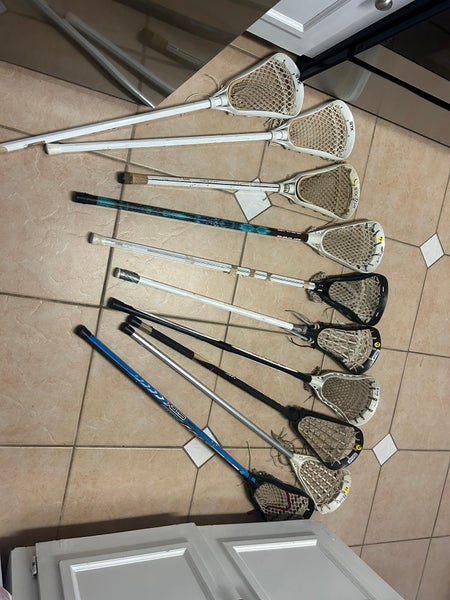 Lot of 10 old school vintage lacrosse sticks !