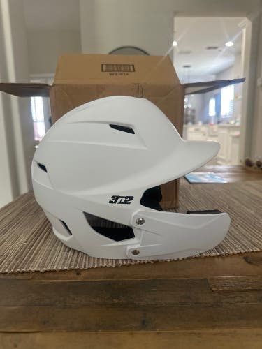 Brand new 3n2 white batting helmet with face shield