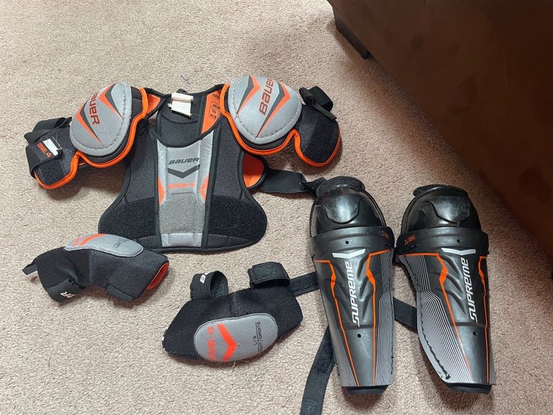 Bauer One.4 Protective Gear Set – Shoulder Pads, Elbow Pads, & Shin Guards (Used)