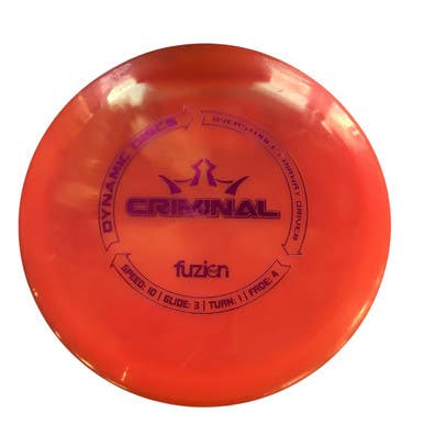 Used Dynamic Discs BIO FUZION CRIMINAL Disc Golf Driver Red 11479-S000399874