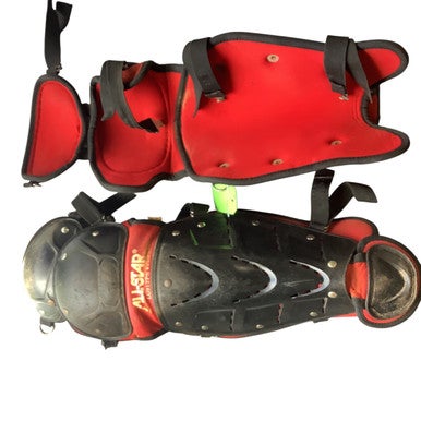 Used All-Star LG912PS Catchers Leg Guards Red Junior 11479-S000399768