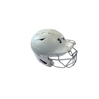 Used Under Armour HELMET W/FACEMASK Batting Helmet w/Mask Grey MD 11479-S000399756