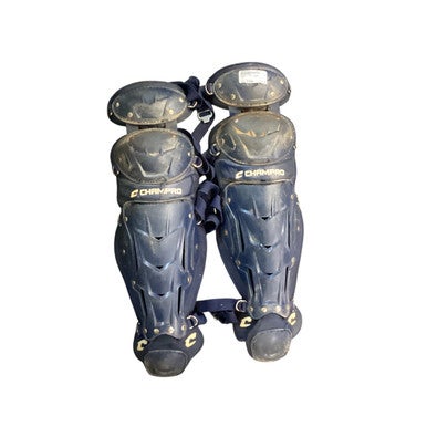Used Champro SHIN GUARDS Catchers Leg Guards Navy Blue Intermed 11479-S000399629
