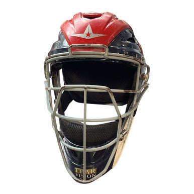 Used All-Star IBAR VISION Catchers Helmet w/Mask Red SM 11479-S000399612