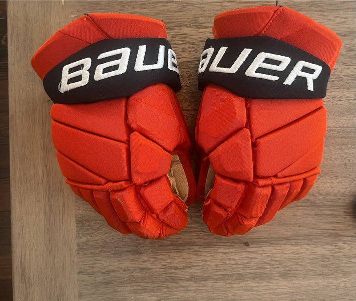 Trevor Zegras Game Used Bauer Vapor X Gloves 14” Anaheim Ducks