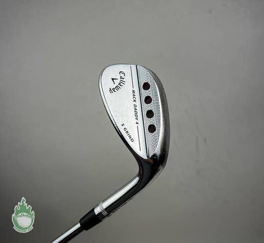 Used Callaway Mack Daddy 4 Milled Chrome Wedge 58*-10 S Grind Stiff Steel Golf