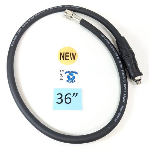 NEW 36" Scuba Dive Regulator Hose 2nd Stage or Octo Black With Hose Protector