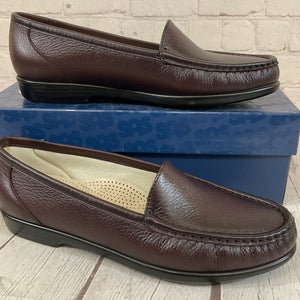 SAS 1550-153 Women's SIMPLIFY Leather Slip On Loafers Antique Wine US 9 M