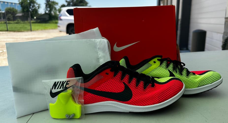 Green Unisex Size M 5.0 (W 6.0) Youth Nike Zoom Rival Distance Shoes (New)