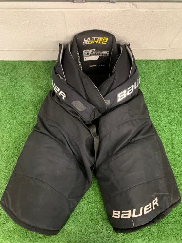 Black Senior Large Bauer Supreme Ultrasonic Hockey Pants (Used)