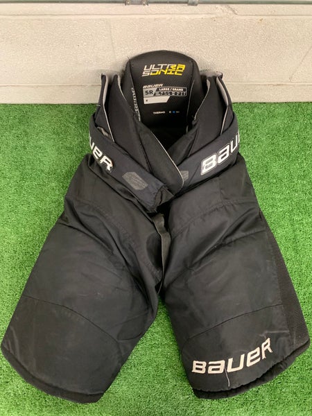 Black Senior Large Bauer Supreme Ultrasonic Hockey Pants (Used)