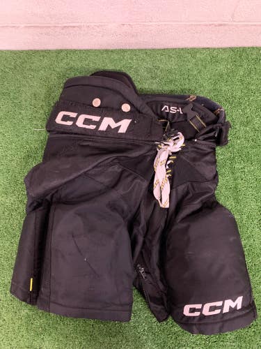 Black Junior Medium CCM Tacks AS-V Hockey Pants (Used)